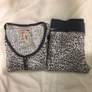Victoria's Secret VS Leopard Thermal Pajamas Set