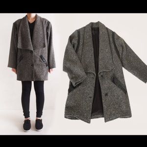 80's Tweed Chevron Oversized Avant Garde Coat