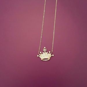 Sterling Silver and CZ Crown Necklace