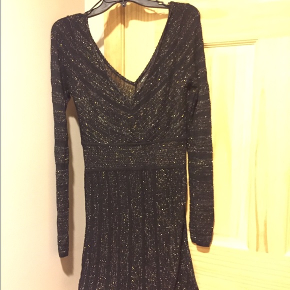Guess Black & Gold Striped Dress