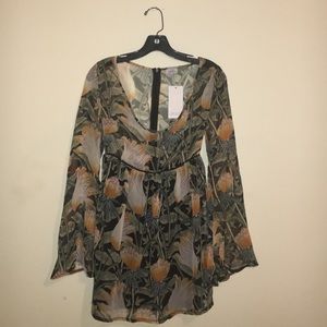 TOBI Sheer Floral Dress