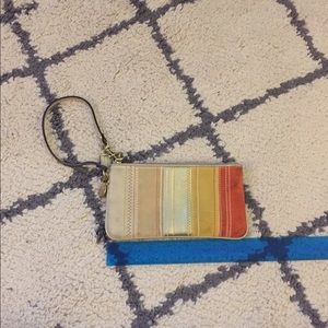 Suede Coach Wristlet