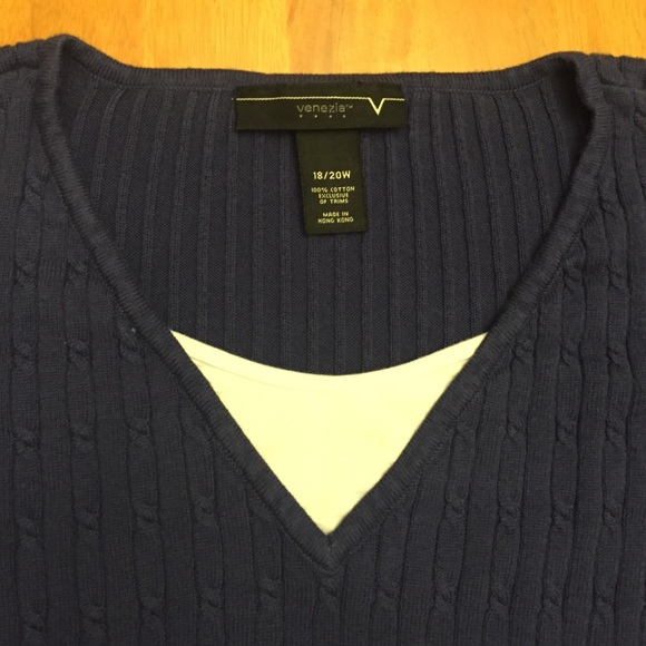 NWOT Steel blue sweater, Venezia brand, size 18/20 - Picture 2 of 3