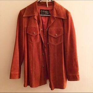 70's Vintage Orange Rust Suede Western Jacket
