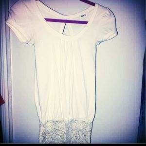 Maurices Lace hem Cutout back Top Sz S