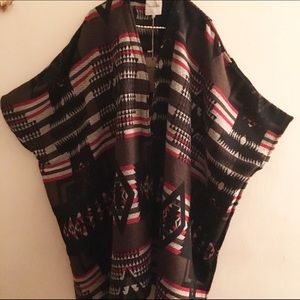 AZTEC native american print poncho