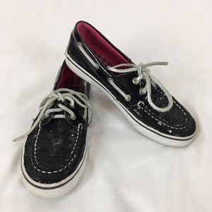 Black Sequence Sperry's Girls size 2.5