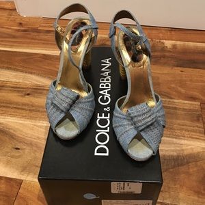 Dolce & Gabbana denim peep toe