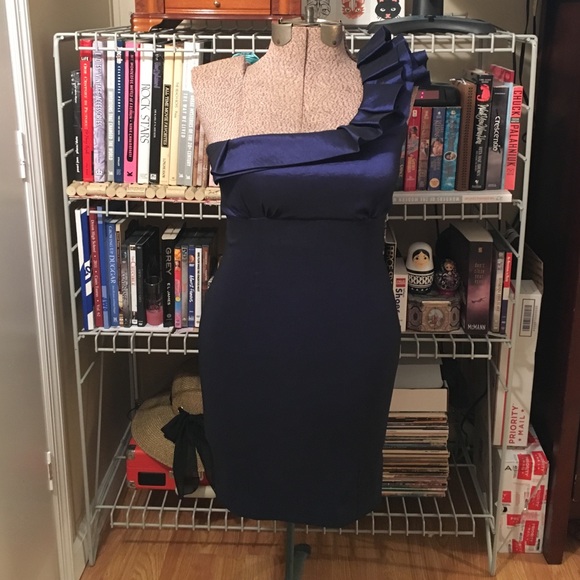 Snap Dresses & Skirts - Blue one shoulder dress