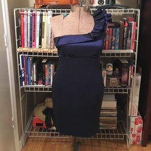 Blue one shoulder dress