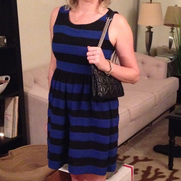 Striped Fit and Flare Babydoll Dress - Picture 1 of 4