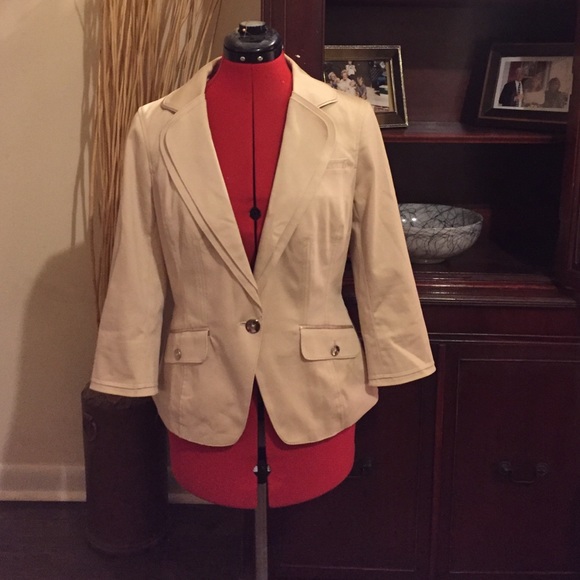 White House Black Market Khaki Blazer, Sz 8