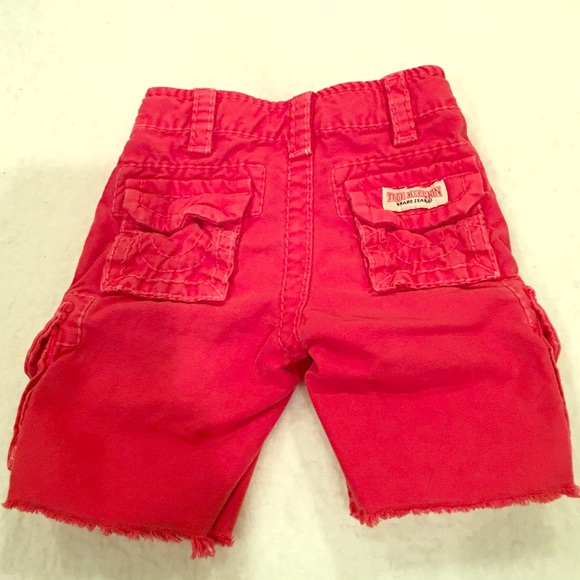 True Religion red cargo toddler shorts