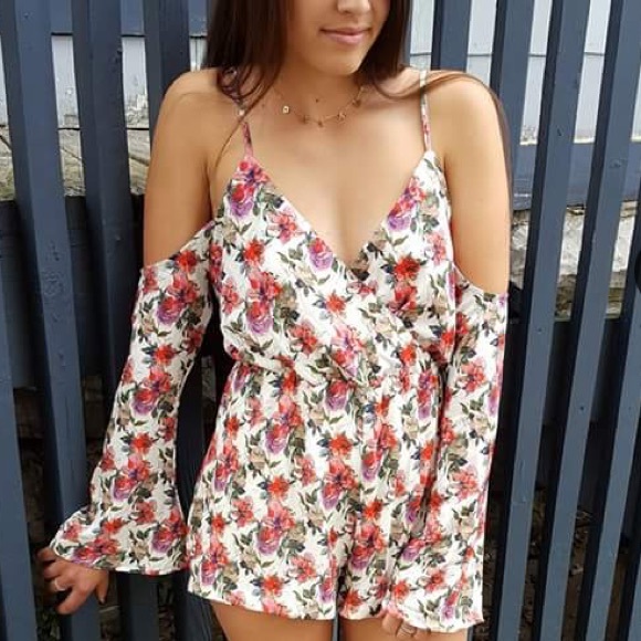 Cold shoulder romper