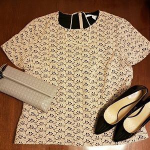 Diane Von Furstenberg $285 Beige Crochet Top