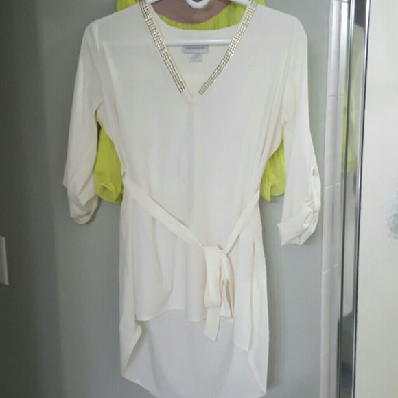 Creme gold studded maternity blouse