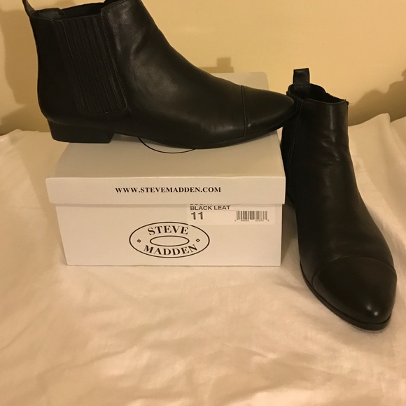 Steve Madden Joshy - black leather - worn once