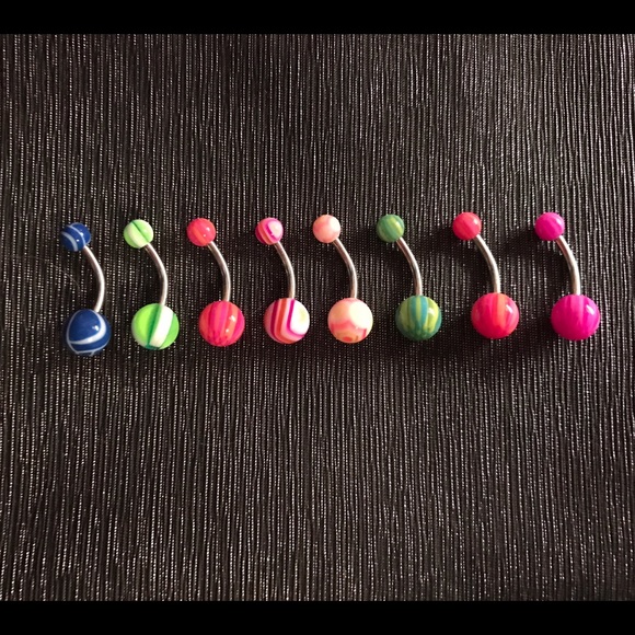 Set of 8 Belly Button Rings