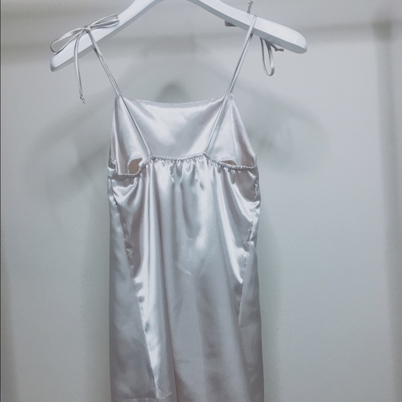 mini chrome/silver slip dress