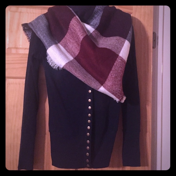 Navy snap cardigan