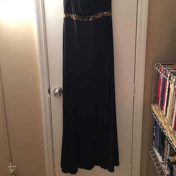Black gold beaded prom dress - Picture 2 of 4