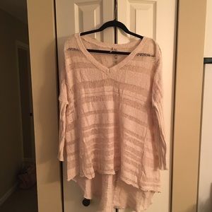 Free People Blush Open Knit Sweater
