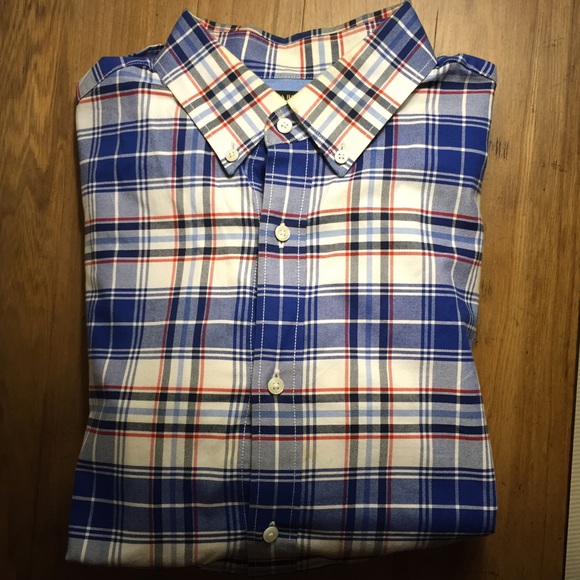 Banana Republic Blue Check Oxford