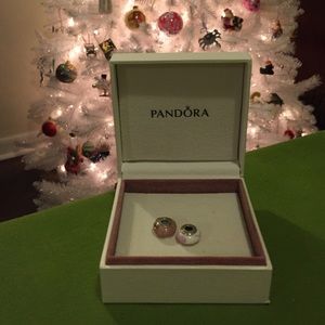 Set of Pandora Pink Glass Charms!