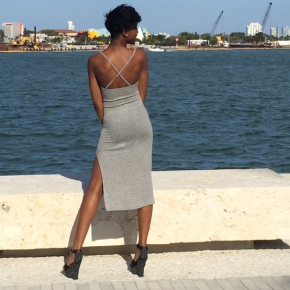 🔥🔥Grey Knit Midi Dress❤️ - Picture 2 of 2