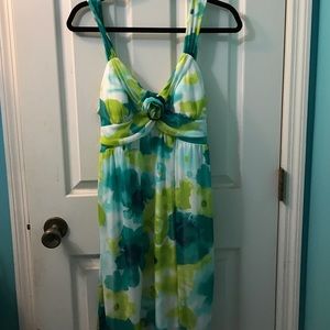 Very bright Easter dress.