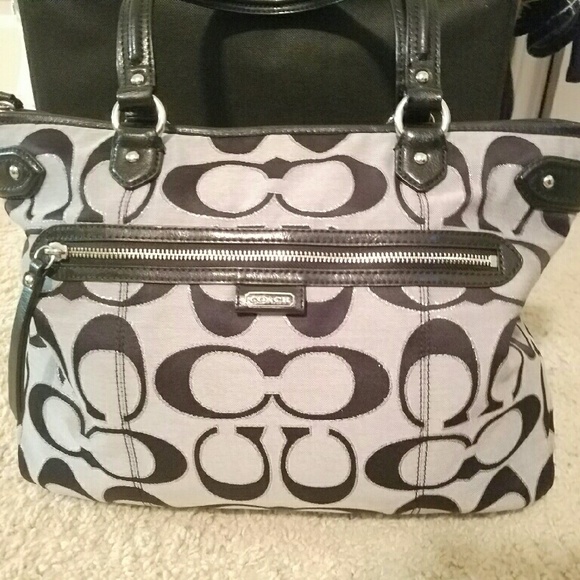 COACH DAISY OUTLINE SIGNATURE METALLIC EMMA TOTE