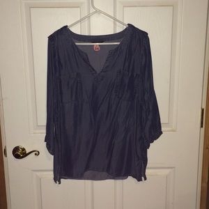 Lands End PL chambray 3/4 sleeves