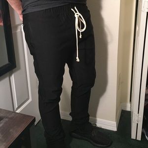 Draw String Pants with Ankle Zipper