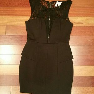 Bar III black mini lace dress