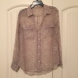 Equipment Zebra Print Signature Blouse