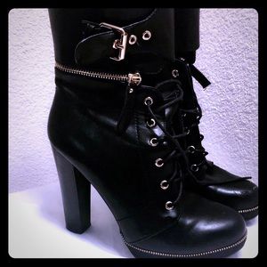 1Black heeled boots Size 8