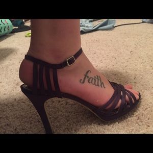 Deep royal purple high heels.