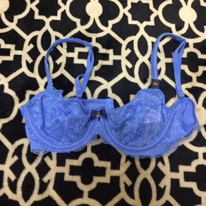 Blue unlined demi VS bra