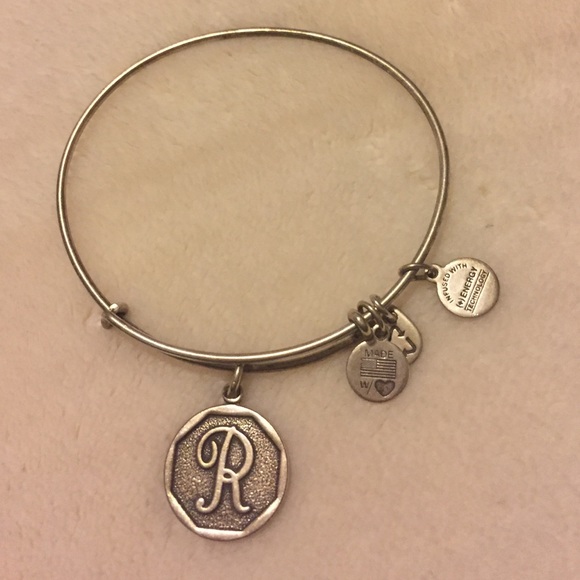 Alex and ani R initial charm braclet