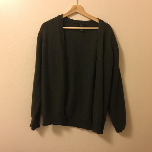 Olive Green Elbow Patch Cardigan