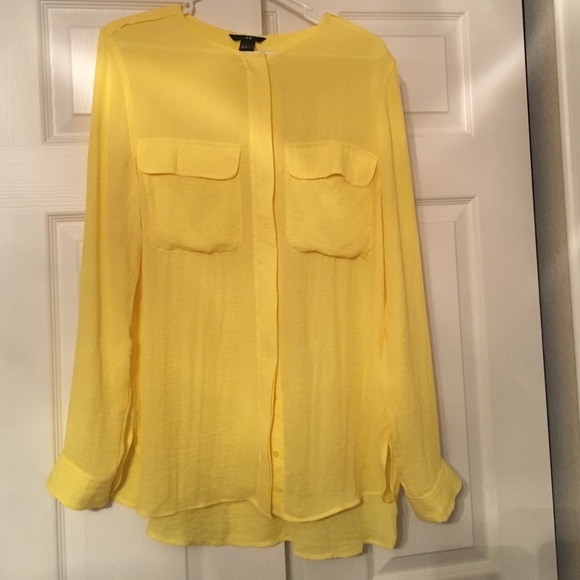 Yellow button up blouse