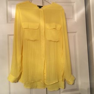 Yellow button up blouse