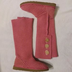 Pink Ugg Knit Boots
