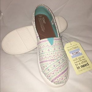 TOMs Pastel Geo Glimmer Women's 8/ Youth 6