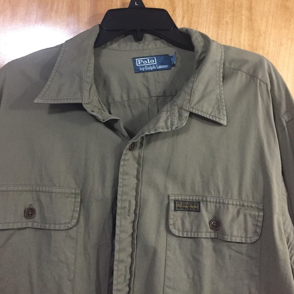 Men's olive green button up - Picture 1 of 4