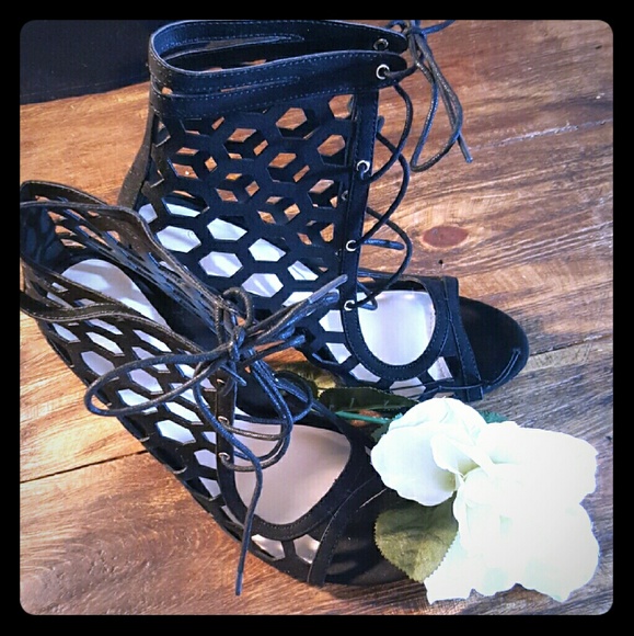 Black Lace Up Heels