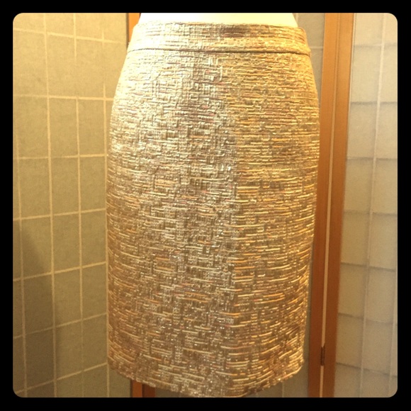 Gold shimmer iridescent festive holiday skirt SZ 6