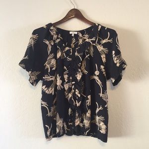 Joie Black and Tan Blouse