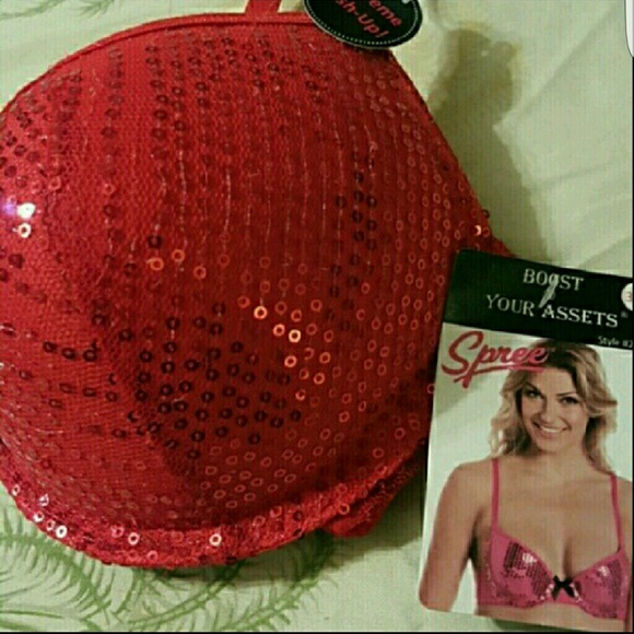 NEW Red Extreme Push Up Bra with Sequins - Picture 8 of 10