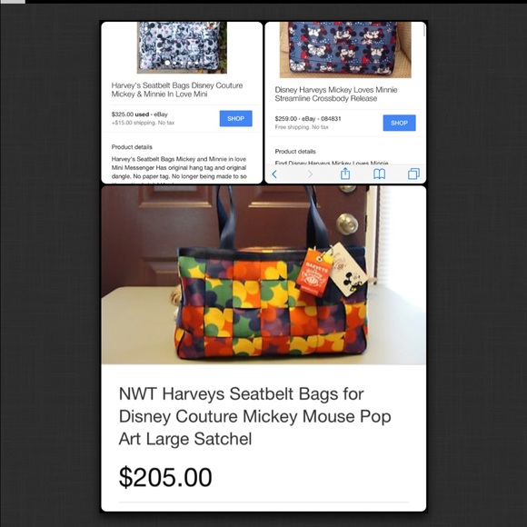 $SOLD$ Harveys seatbelt Disney Mickey pop art Tote - Picture 4 of 4